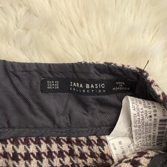 Zara Houndstooth Clueless Schoolgirl Wool Mini Skirt XS - Picture 5 of 10